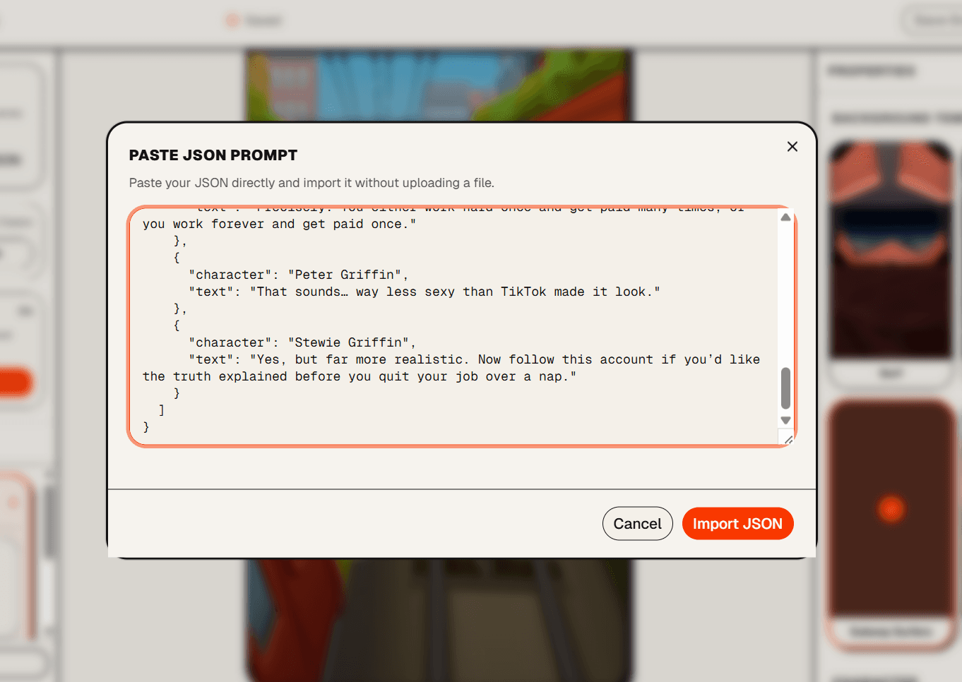 Screenshot of the Brainrot Shorts dashboard and import flow