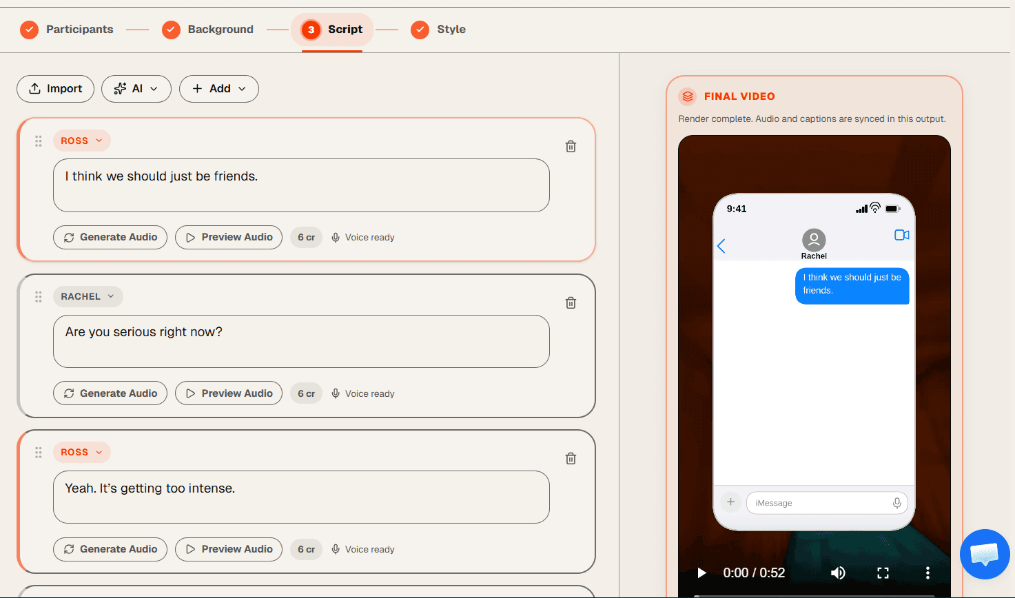 Brainrot Shorts texting story editor screenshot