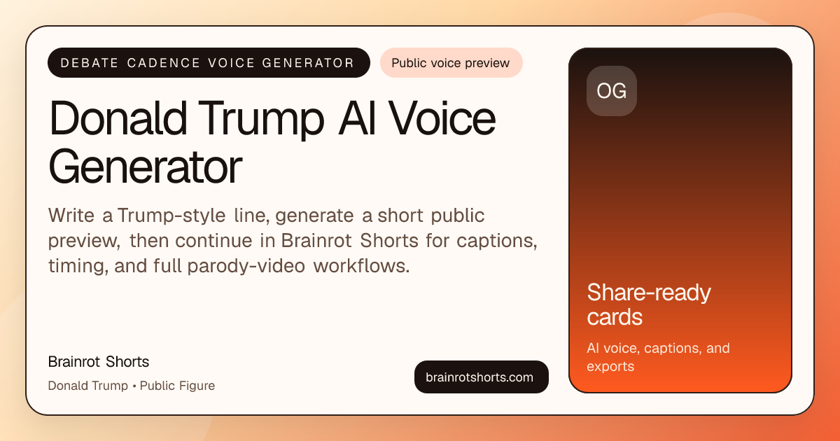 Donald Trump AI Voice Generator | Brainrot Shorts